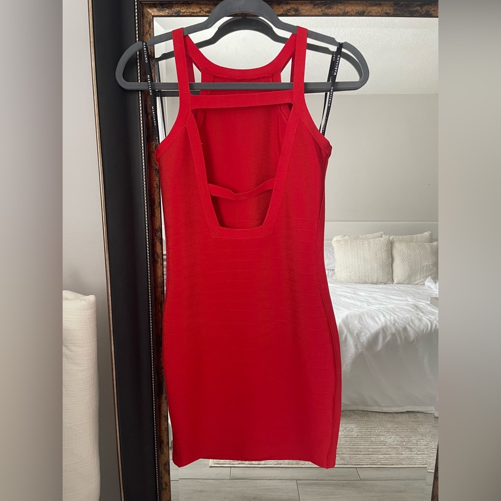 Marciano Vibrant Red Mini Dress - Picture 4 of 7